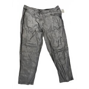 NWT New Design With Purpose Drew Crop Coated Twill Pants Black 32